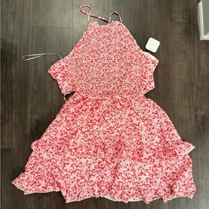 Altar'd State Red and White Floral Dress